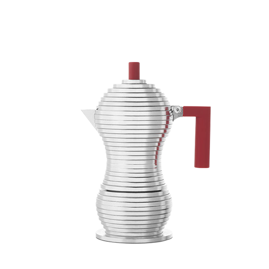 Alessi Pulcina 3 Cup Moka Pot - Red